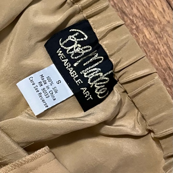 Bob Mackie silk gold pants - Picture 2 of 3